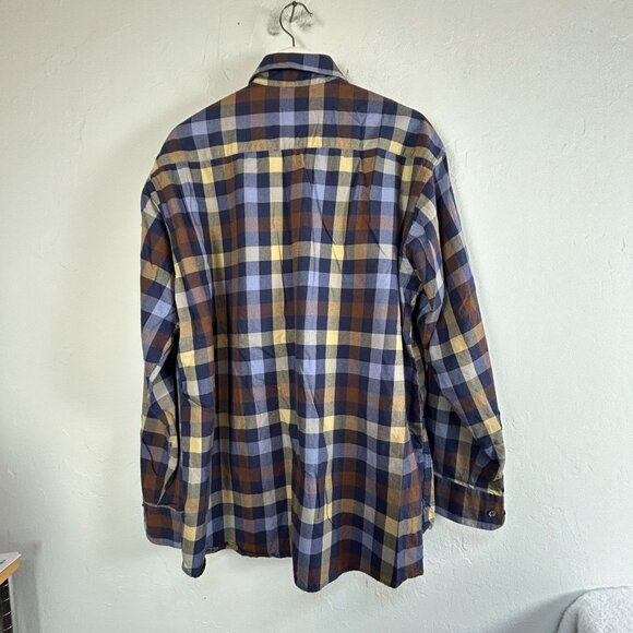 Patrick James Viyella Mens Checkered Long Sleeve Shirt XL Cotton Wool Casual - Picture 2 of 7